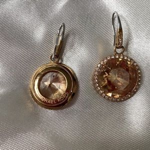 Michael Kors rose gold drop earrings, perfect condition!